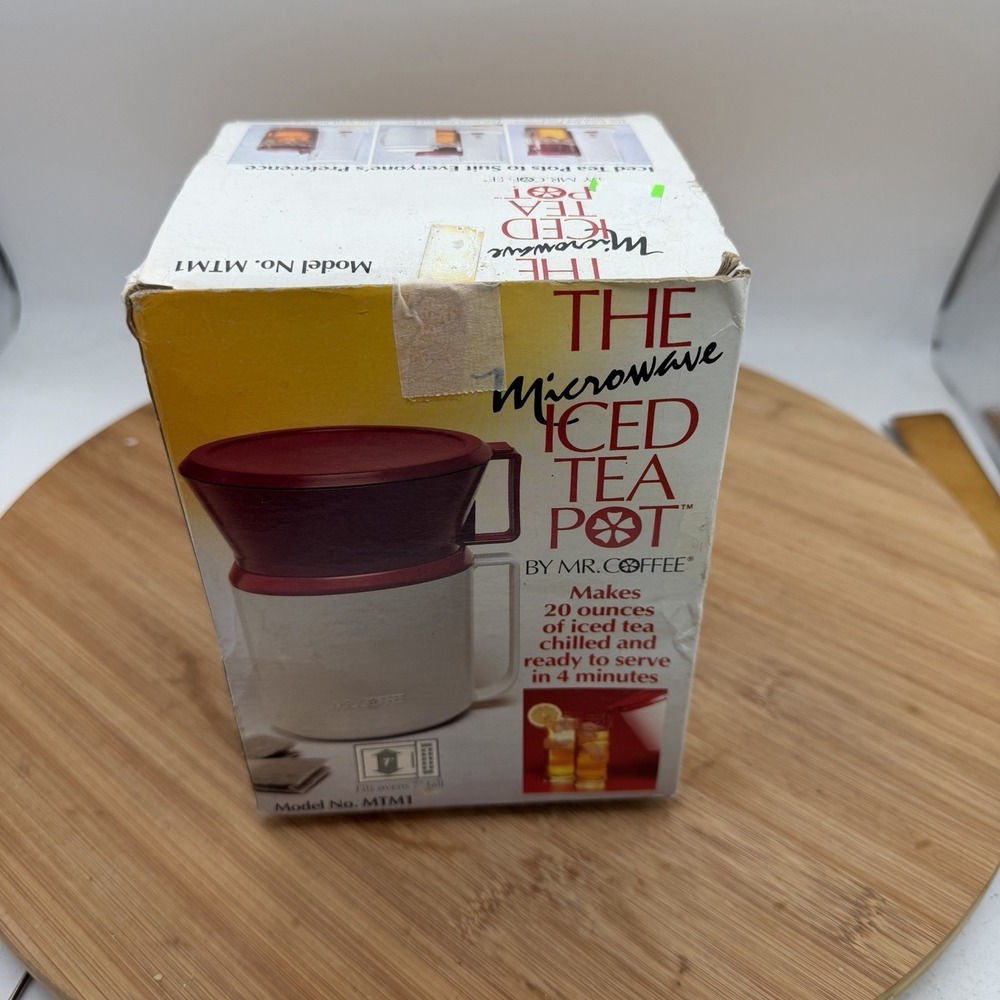 Vintage‎ Mr Coffee The Microwave Ice Tea Pot Model Open Box New